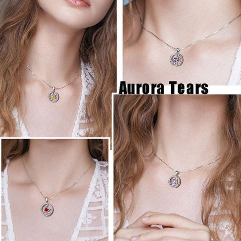 Zodiac Aquarius Necklace January Birthstone Pendant - Necklaces - Aurora Tears