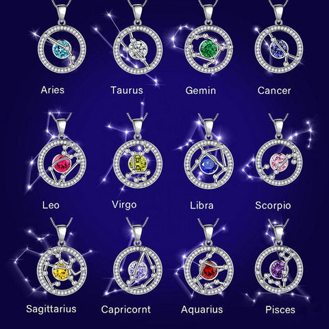 Zodiac Scorpio Necklace October Birthstone Pendant - Necklaces - Aurora Tears