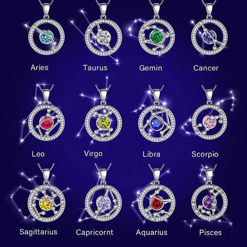 Zodiac Libra Necklace September Birthstone Pendant - Necklaces - Aurora Tears